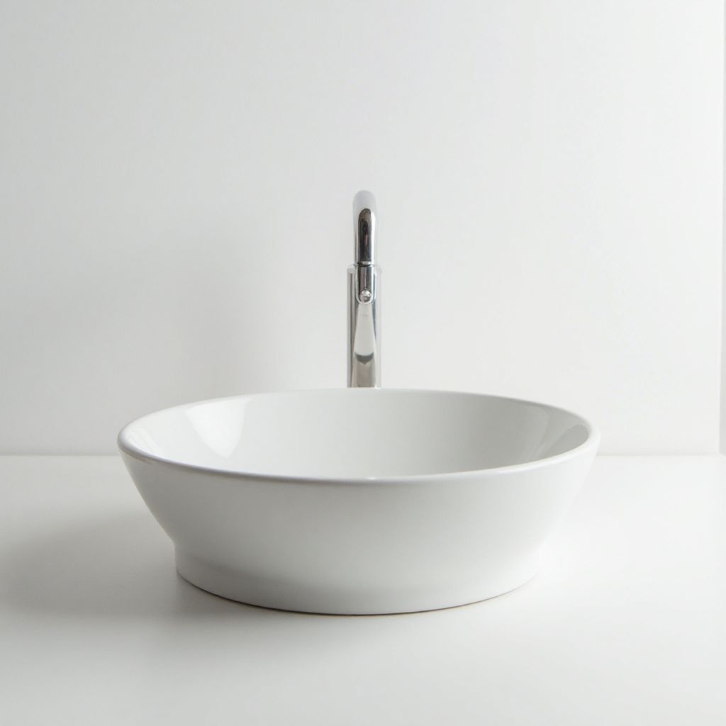 Ceramic Vessel Sink with Deck Faucet